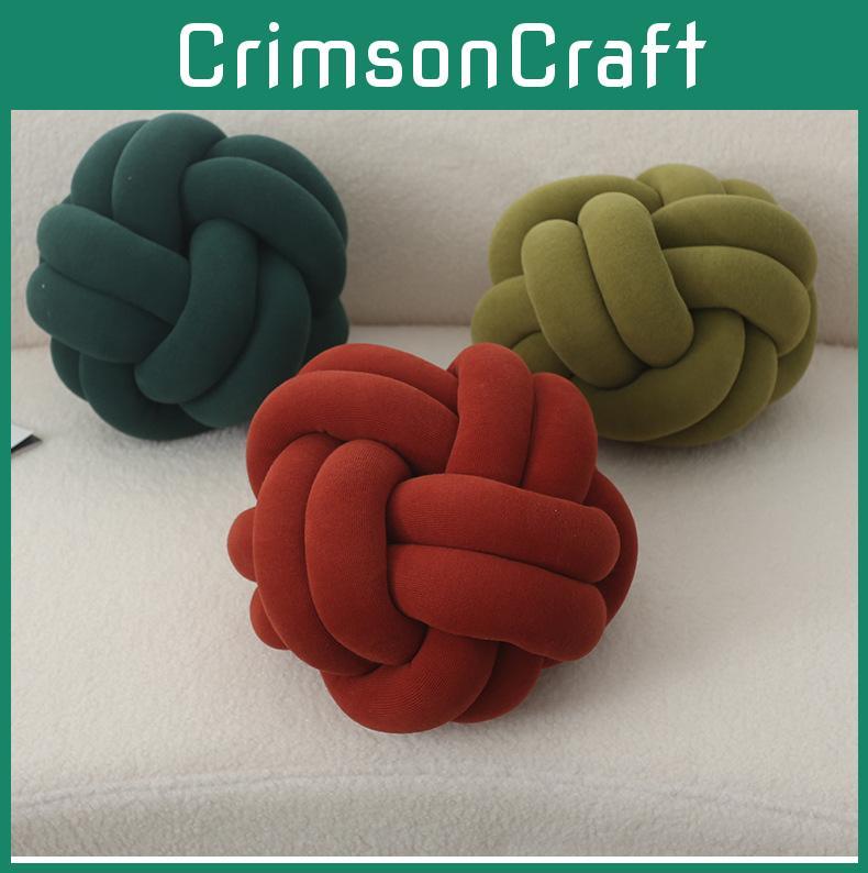 Modern Minimalist Wool Knit Round Throw Pillow For Living Room Decor