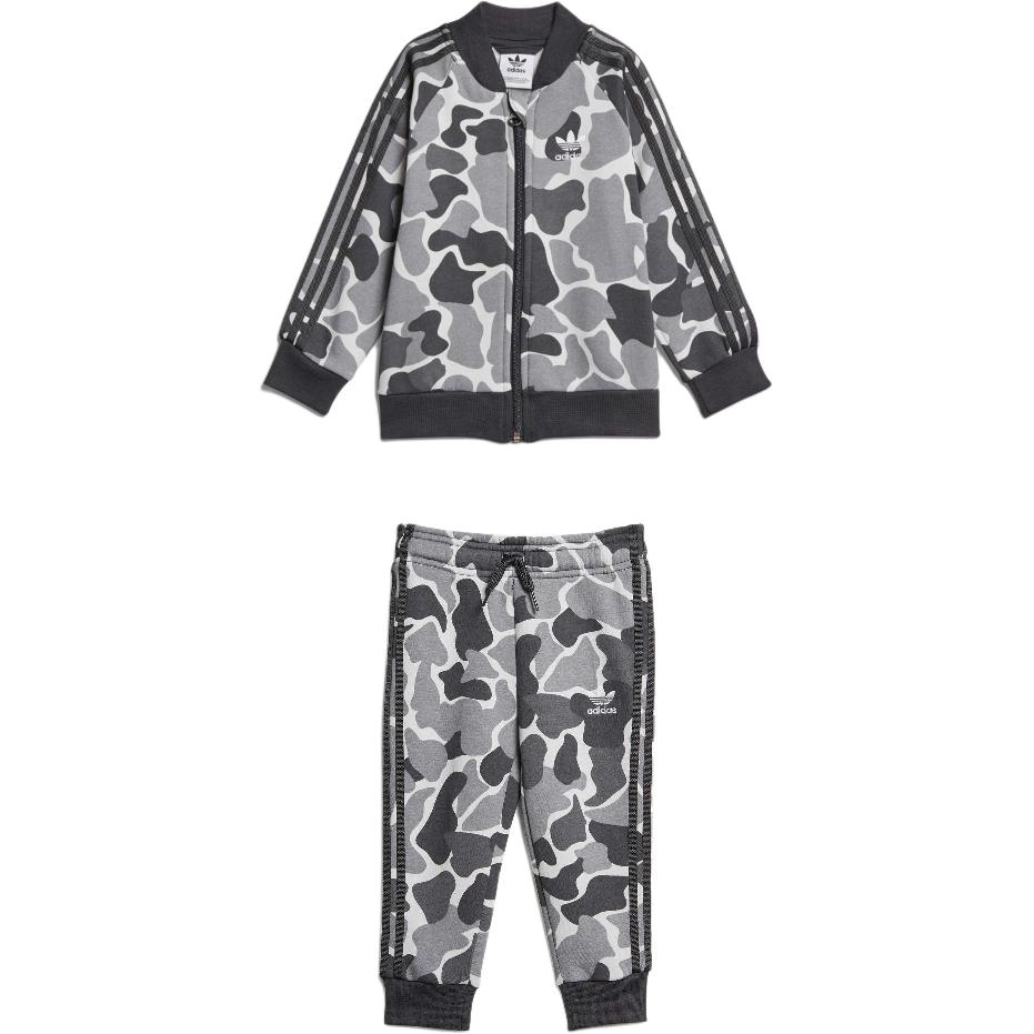 Adidas Originals Casual Sportswear Long Sleeved Zip Up Jackets Versatile Fleece Lined Pants Multicolor/Carbon Black D96093 80