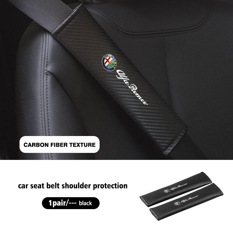  1/2Pcs Leather Car Seat Belt Shoulder Protector Seat Belt Cover For Alfa Romeo 159 Giulietta Giulia 147 Mito 156 159 166 GT qa9