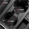 PU Leather Slot Non-slip Coaster Mat Emblem Car Cup Holder Pad for Toyota TRD GR Aygo Corolla Avensis Vios Yaris Mark-X Mirai Yaris