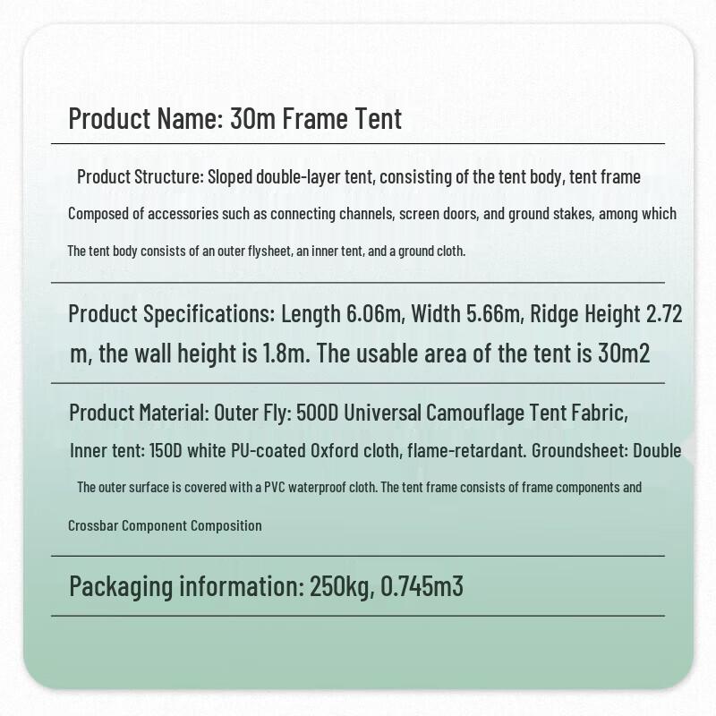 FYRZH 30sqm Folding Rescue Tent