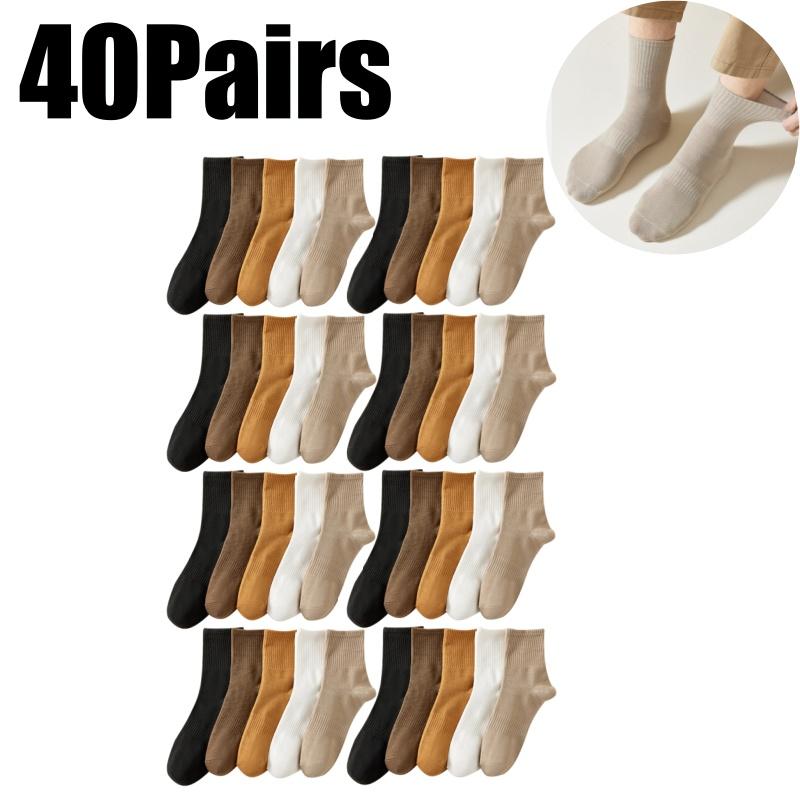 Men Cotton Mid Crew Socks Solid Color Casual Winter Sports Socks Simple Basic Long Socks For Men Comfortable And Versatile