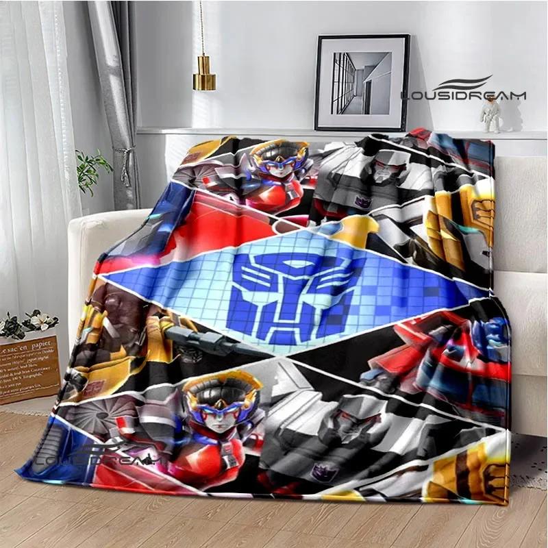 T-Transformers Cartoon Printed blankets picnic blanket Warm blankets Flannel Soft Cozy Blanket Home travel blanket Birthday Gift