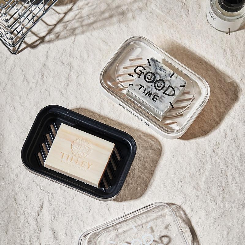 Soap Box Student Dormitory Household Bathroom Sealed with Lid Waterproof Soap Box Travel Drain Soap Box
