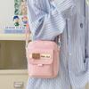 Cute Canvas Shoulder Bag Small Bear Small Square Bag Casual Nylon Crossbody Bag  Gift