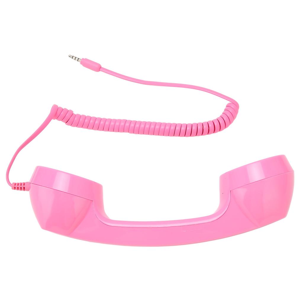 Retro Phone Handset Multifunction Radiation Proof Handheld Cell Phone Receiver for Mobile Phones Computers Pink