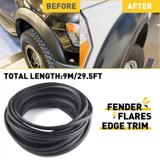 

9m Universal Car For Truck Wheel Wells Fender Flare Edge Trim Rubber Seal Strip