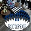 Custom Name HSV Round Area Rug,Carpet Rug for Living Room Bedroom Sofa Playroom Decor,Non-slip Floor Mat