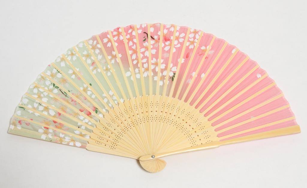 [Hasegawa] Women's Silk Fan with Fan Case, Boxed (Cherry Blossom Pink)