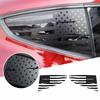 2pcs Rear Window Decal American Flag Trim Sticker For Ford Mustang 2015+ Black