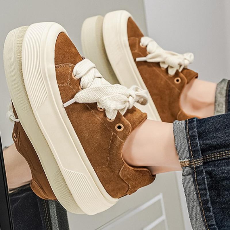 Men Thick Sole Low Top Soft Sole Casual Athletic Skate Sneakers