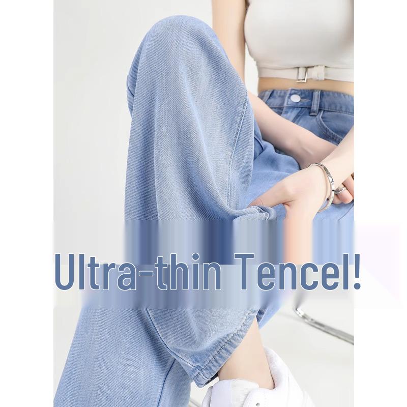 2025 Women's Summer Tencel Wide-Leg Light Jeans