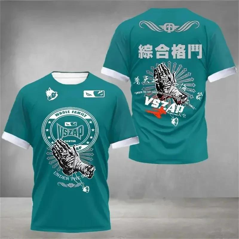 Pánské tričko s 3D potiskem Muay Thai Wrestling Módní sportovní krátký rukáv Pánské fitness tričko Klasické oblečení Harajuku tričko