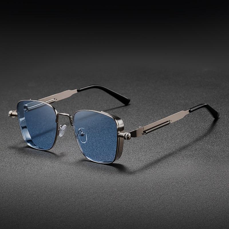 5PCS Steampunk Square Glasses Set for Men Fashionable Decorative Eyewear Accessories