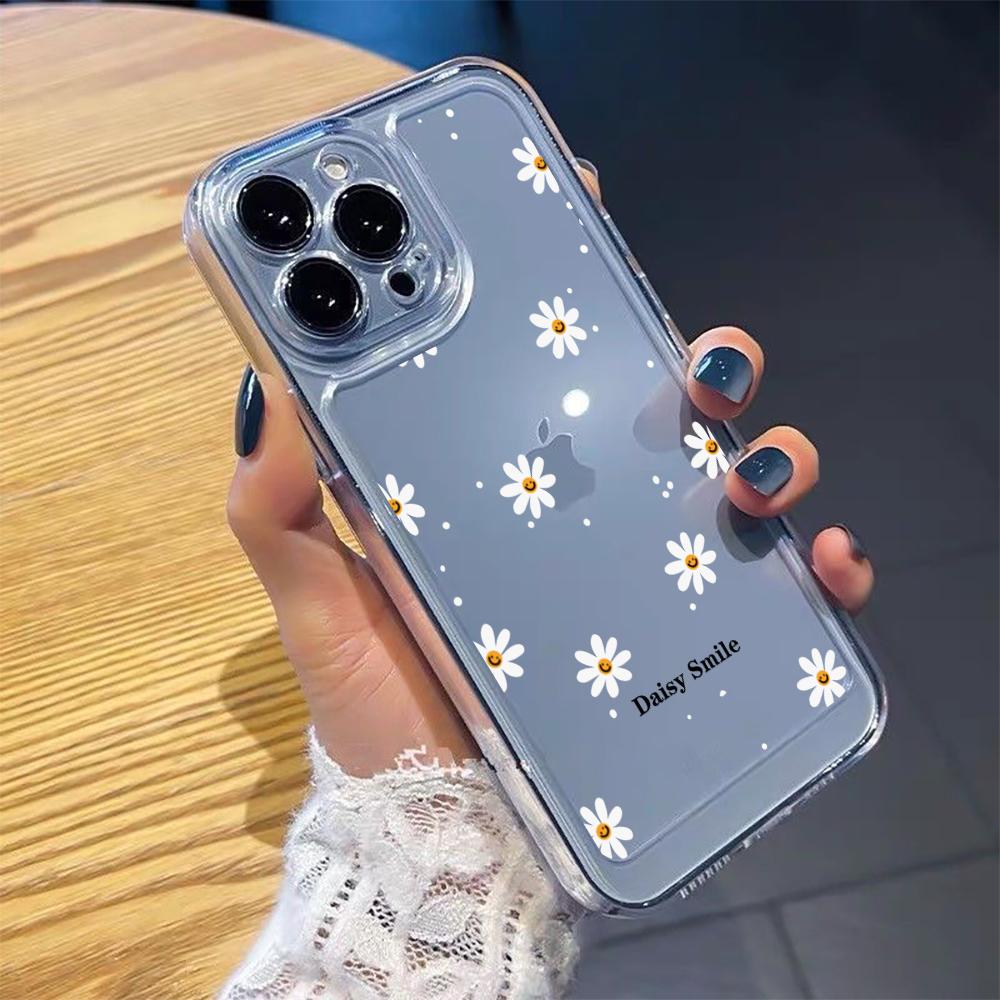 Fashion Flower Daisy Luxury For Samsung Galaxy S21 S25 S24 Ultra S22 FE S23 Plus A55 A56 5G A16 A35 Transparent Soft Clear Funda