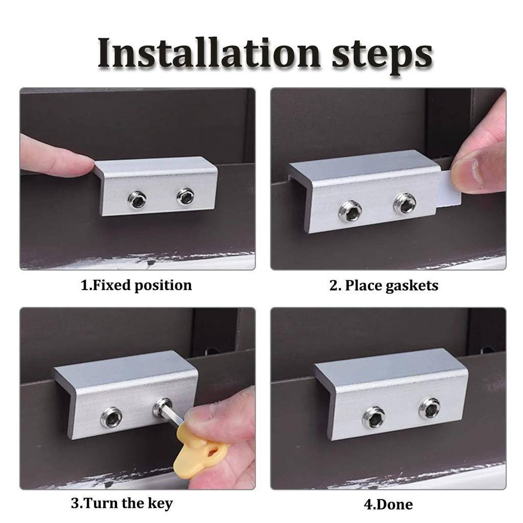 2PCS Window Lock Buckle Fixed Aluminum Alloy Screen Sliding Window Child Protection Safety Household Anti-Theft Limit Device