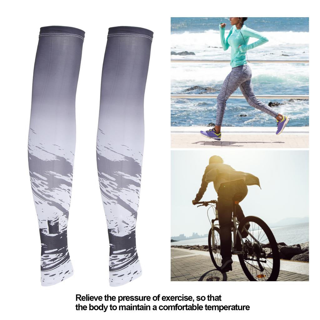 1 Pair Ice Silk Sves UV Sun   Lengthen Thin Brthable Quick Drying Cooling Arm Sves for   Sports