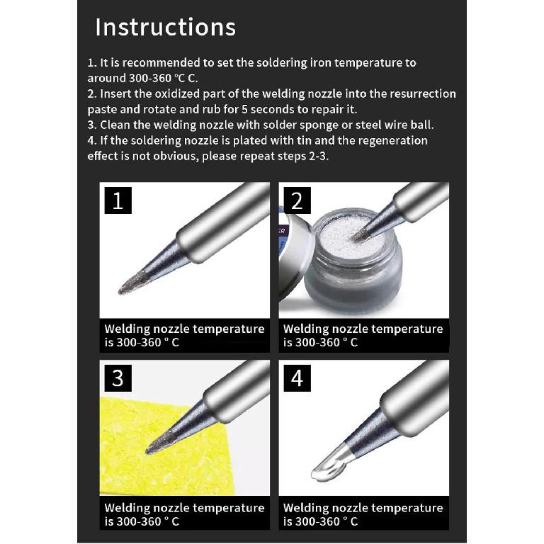 New Soldering Iron Tip Refresher Non-stick Tin Solder Cream Clean Paste for Oxide Head Resurrection Oxidative Activator
