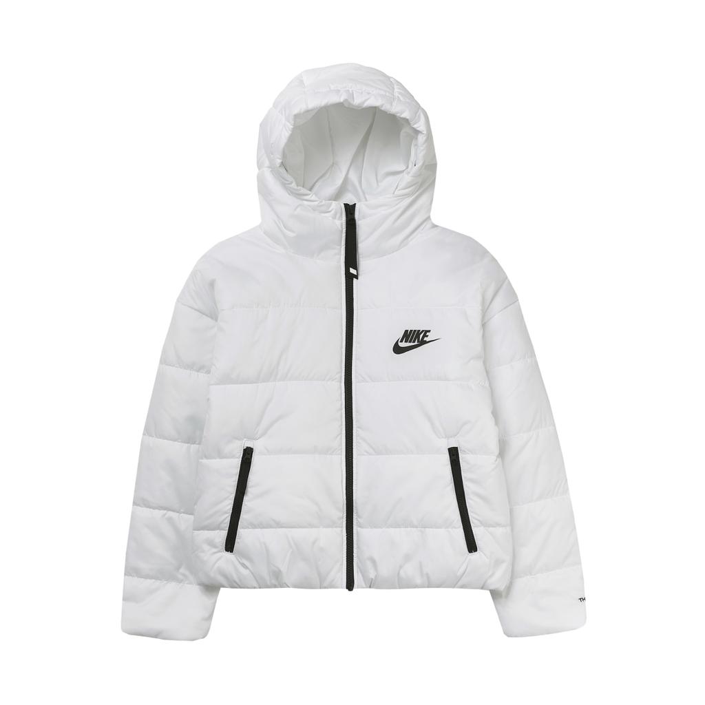 Nike Logo Print Windproof Breathable Hooded Zip-Up Long Sleeve Down Jacket Women Outerwear DJ6996-100