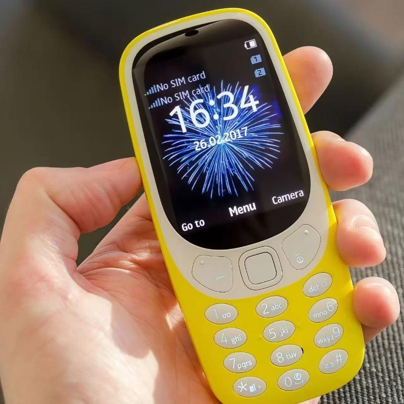 Nokia 3310 global version phone features dual SIM cards with straight keys, making it a great gift
