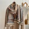 Imitation cashmere winter scarf, double-sided jacquard letter chain, air conditioner shawl, thick style warm scarf