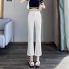 Flared Pants for Women, Nine-Tenths Length, New Black High-Waisted Slimming Casual Petite Suit Flared Pants