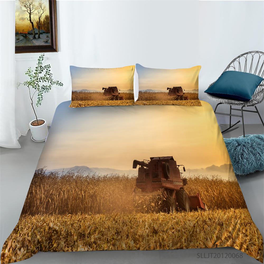 2023 New Style 3D Printing Duvet Cover Highend Home Bedclothes Agricultural Vehicle King Size Bedding Soft Quilt Cover Luxury Bedding Sets