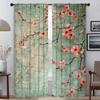 Blossom Branches Extend Curtains for Living Room Curtain Partition Tulle for Bedroom Halloween Decoration Curtains 2 Pieces Home
