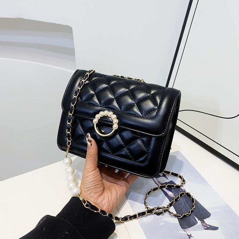 Trendy Street Style Chain Shoulder Bag Elegant Pu Leather Crossbody Purse For Women