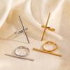 Minimalist Stainless Steel Line Open Ring for Women Creative Metal Lines Personality Rings Fashion Party Charms Jewelry Gifts