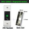 9-18V RFID-Leser Schlüsseloser Türöffner Metall Zugangskontroll-Scanner 100 Benutzer Mini IP66 Wasserdicht Eingebetteter Fingerabdruck-Leser