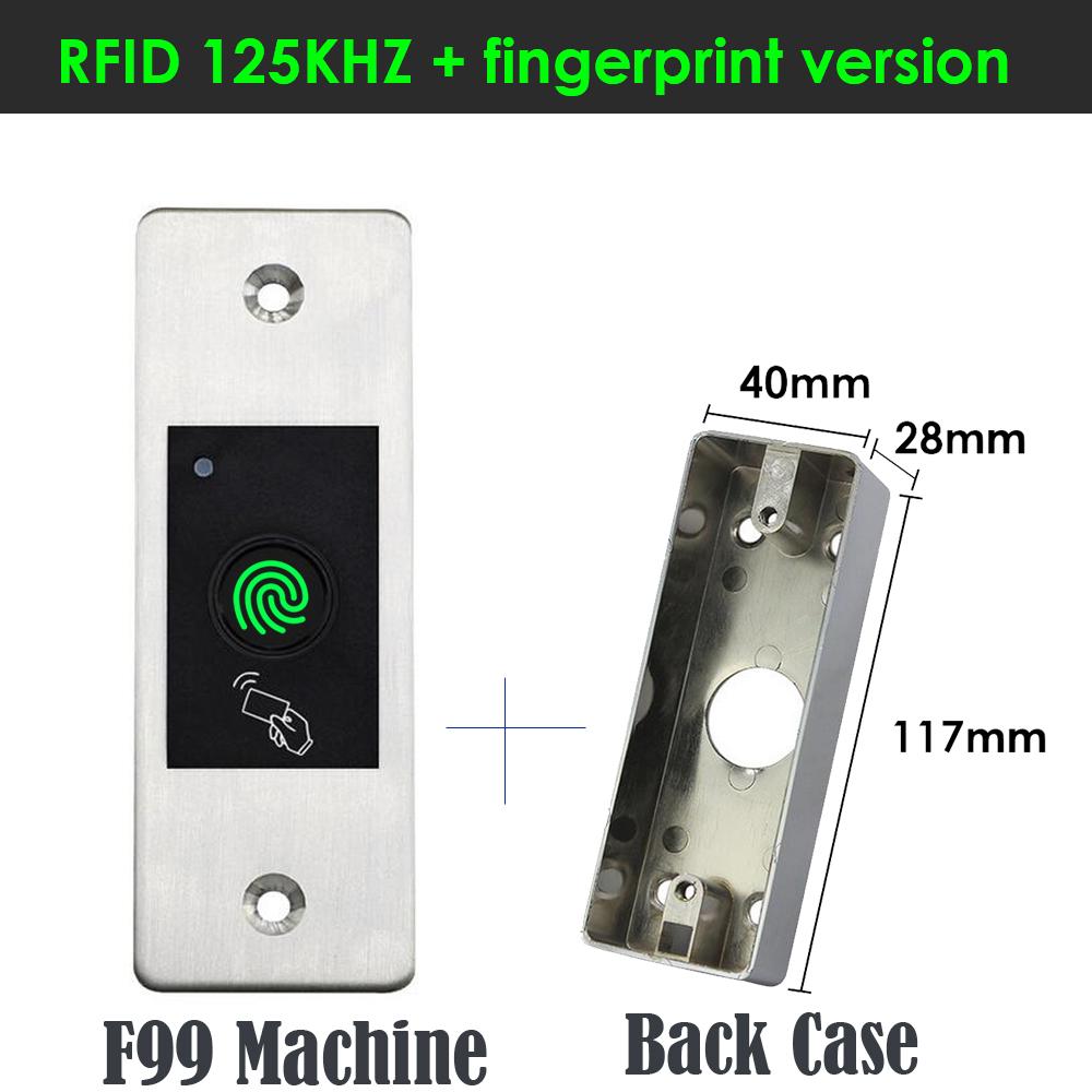 9-18V RFID-Leser Schlüsseloser Türöffner Metall Zugangskontroll-Scanner 100 Benutzer Mini IP66 Wasserdicht Eingebetteter Fingerabdruck-Leser