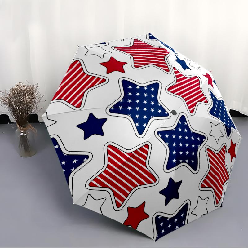 American Flag Fashionable Automatic Opening/Closing Folding Umbrella. Portable and Foldable, Ideal for Gift, Travel, and Daily Use.