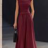 Women's Stand Collar Sleeveless Maxi Dress Loose Solid Color Casual Summer Long Dress