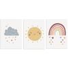 Nordic Pink Watercolor Heart Wall Art for Girls' Bedroom