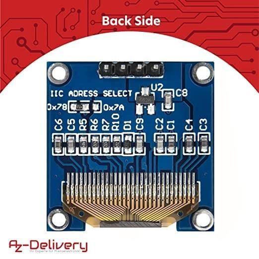 AZDelivery 3 x I2C Display 128 x 64 Pixel 0,96 Zoll, SSD1306 Zeichenfarbe Weiß