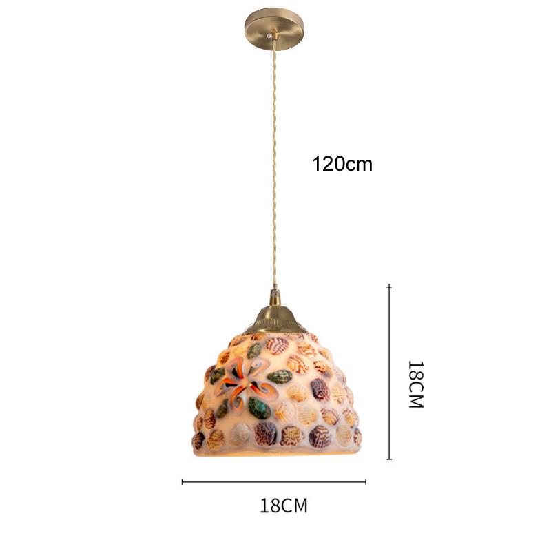 Mediterranean Sea Shell Hanging Light Ceiling Color Seashell Pendant Lamp Dining Room Bedroom LED Chandelier Lighting Restaurant