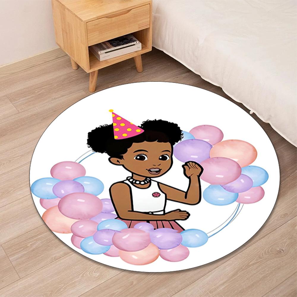 Gracie's Corner Printed Round Rug Carpet Chair Rug Area Rug Entryway Doormats,for Office Chair Living Room Bedroom Kitchen Room.