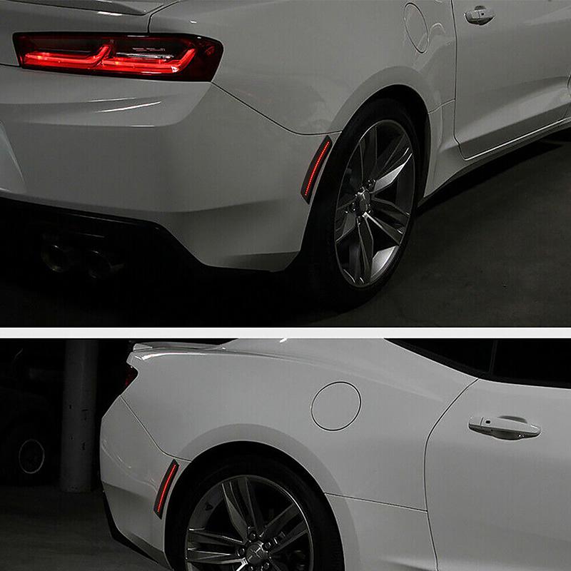 4Pcs LED Light Car Accessories Amber Front Side Marker Light Red Rear Side Fender Side Lights Fit For Chevrolet Camaro 2016-2024