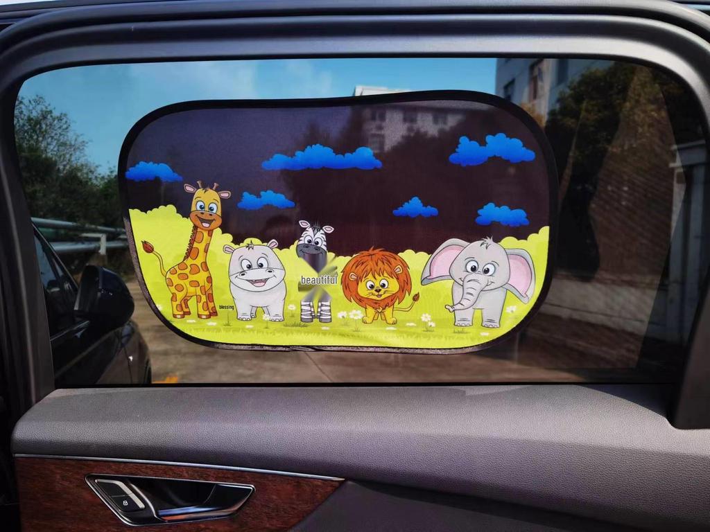 Cartoon Print Sunscreen Heat Insulation Car Sun Shade