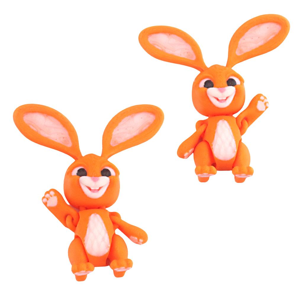 3D Printed Rabbit Model, Cute Multi-Color Animal Model, Flexible Joint Swing, Stress Relieving Decoration
