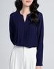 SPRING SEAON Long Sleeve Chiffon Blouse with Tucked Loose Plus Sizes Suitable for and Everyday Size 2L Women's V-Neck Detail, Fit, Available, Suits,