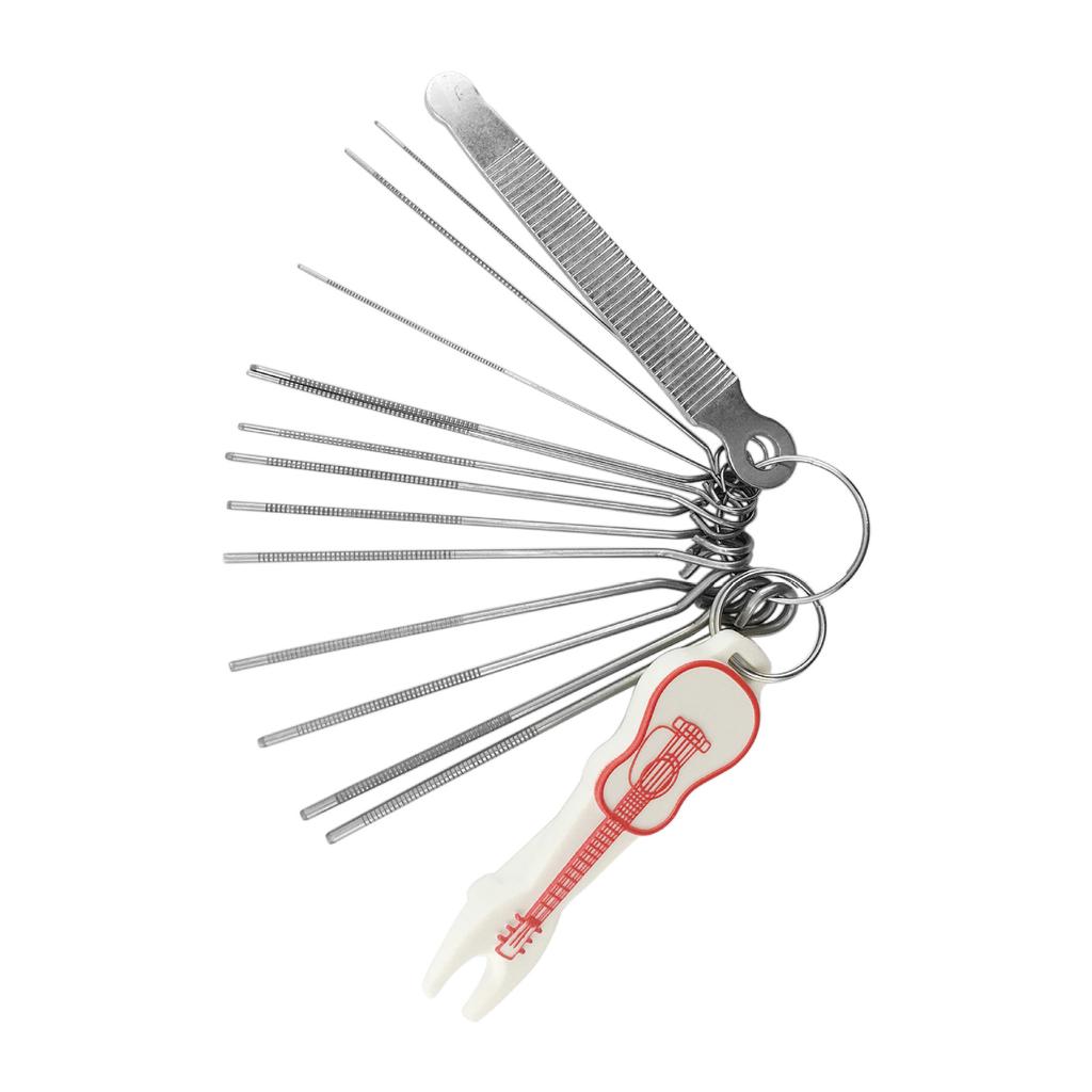 13 Sizes Guitar Nut Files with Bridge Pin Puller Remover Guitar Maintenance Repair Tool Kit for Electric Acoustric