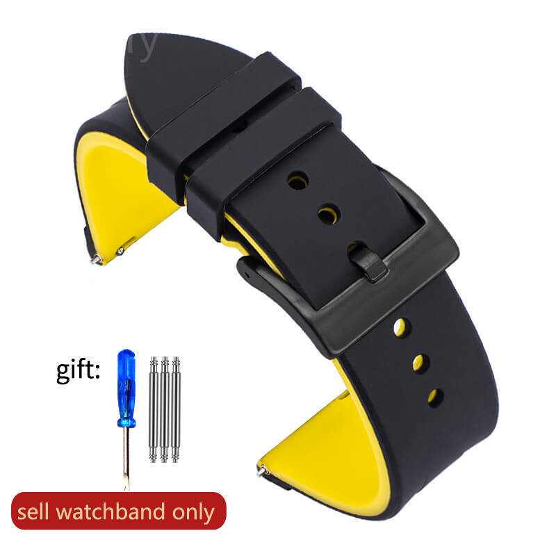 Sport Wasserdichtes Silikonkautschuk Uhrenarmband Männlich und Weiblich für Rolex Seiko Nein. 5 Huawei GT20 22mm Schnellverschluss