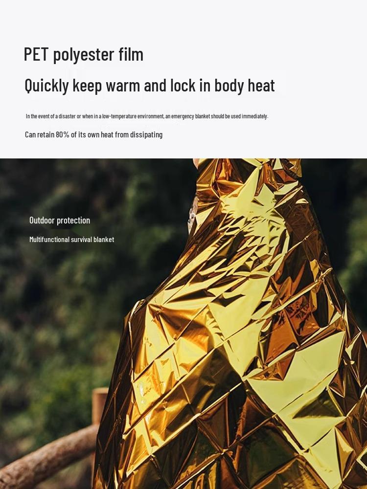 Outdoor Emergency Thermal Blanket for Hypothermia Prevention and Survival