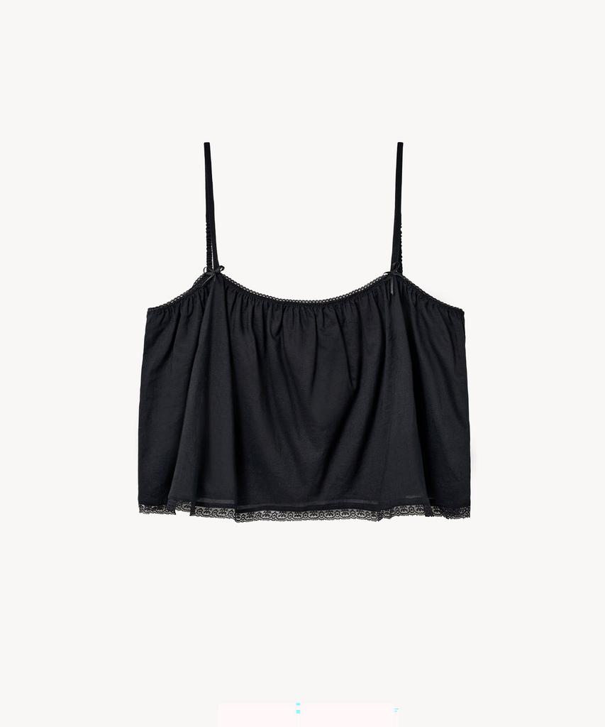 LADY VOLUME Lace Flow Top (Black)