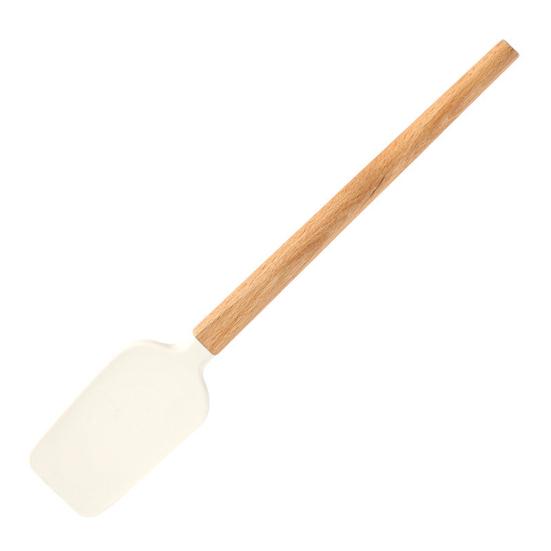 Spatulă din silicon Mâner din lemn Rezistent la căldură de calitate alimentară Fără BPA Secură la mașina de spălat vase Coacere fără zgârieturi Racletă flexibilă Spatulă pentru copt Gadgets de bucătărie