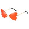 Gafas de Sol Vintage sin Montura Forma de Mariposa Streetwear Mujer Lujo Divertido Rosa Gafas de Sol Tonos UV400 2026 Marca Diseñador SG031