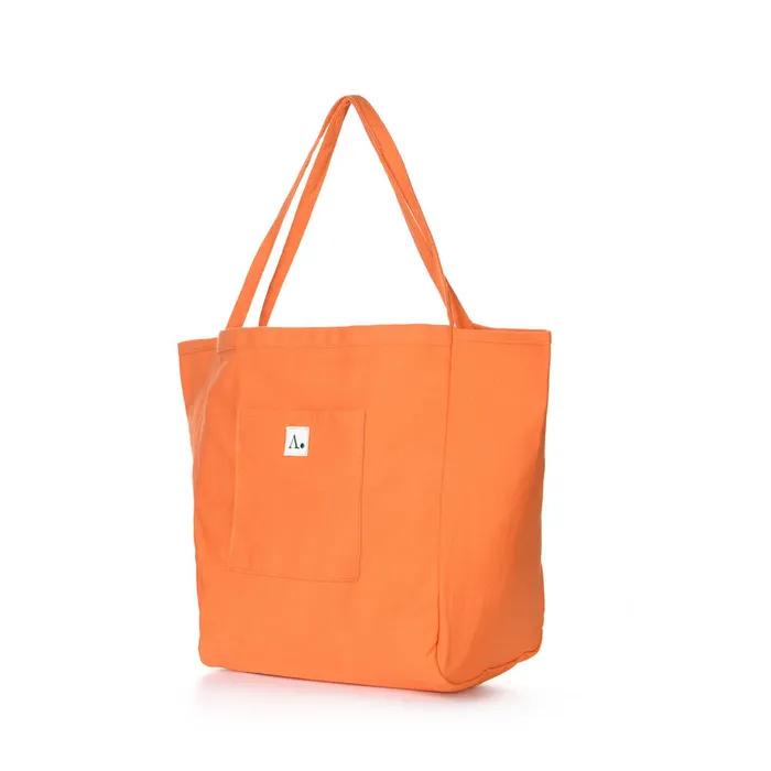 Beach Cotton Color Washed Big Shoulder Bag Orange