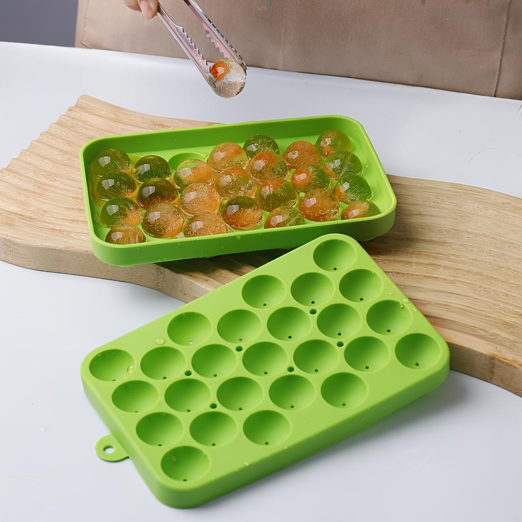 25 Grids Ball Ice Cube Mold Silicone with Cover Ice Storage Box Easy To Demould DIY Ice Ball Maker Grape Ball Handmade Soap Mold